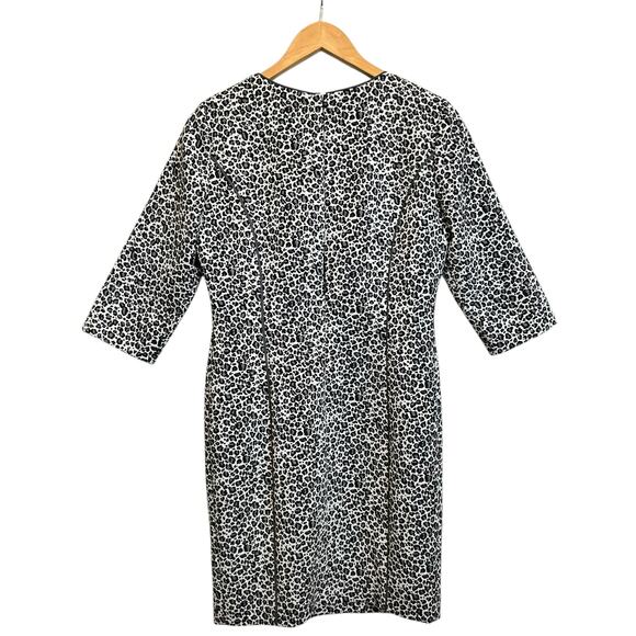 REISS Body Con Dress Leopard Print Gray White and Black Women's Size 8 - Picture 8 of 11